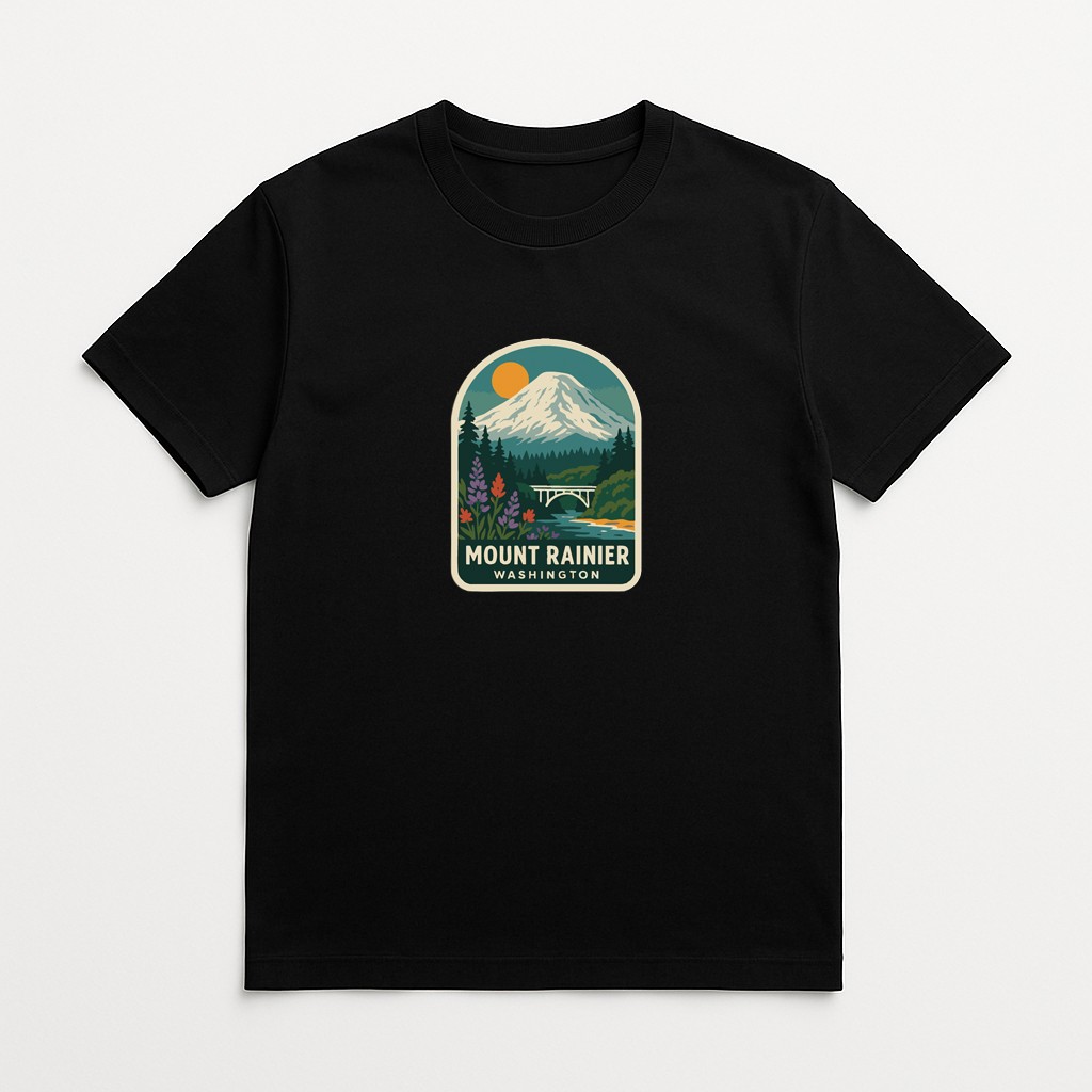 Mount Rainier Washington Iron On Heat Transfer Vinyl HTV Die-Cut Symbolic