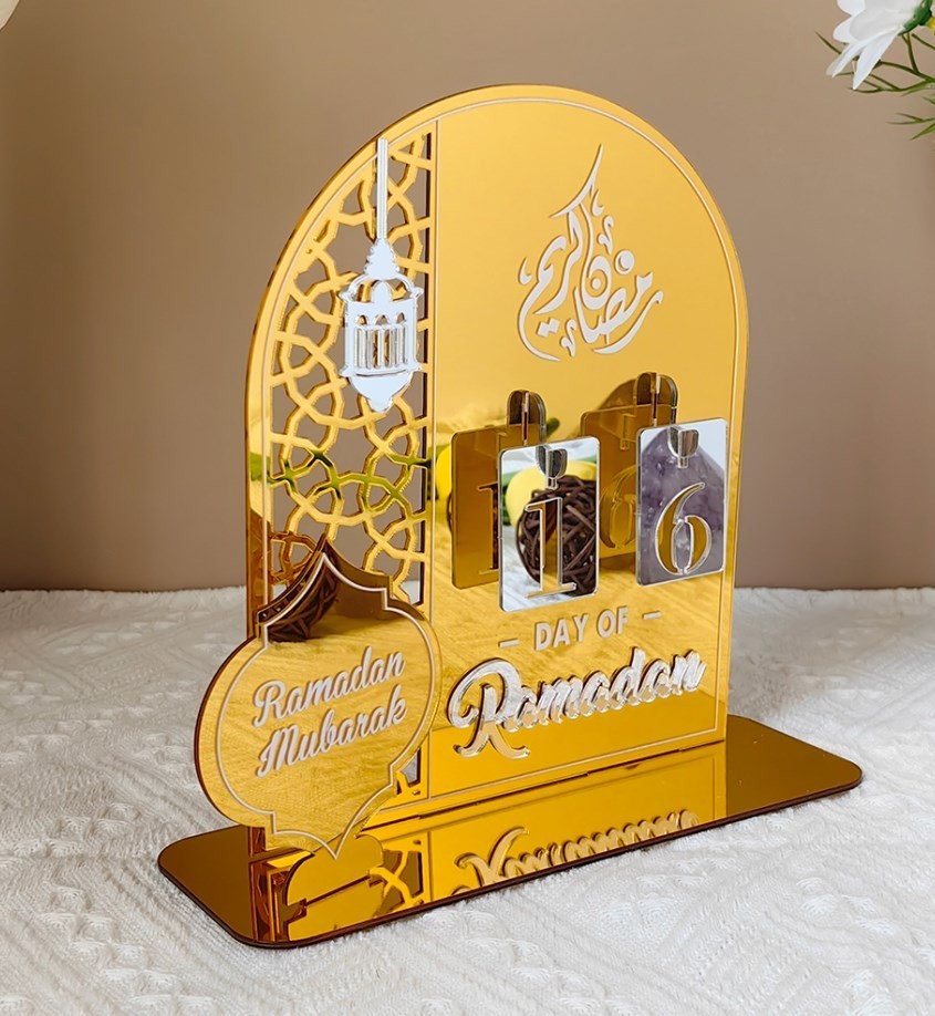 Reflective Acrylic Mirror Calendar with 3D Numbers for Home Organization