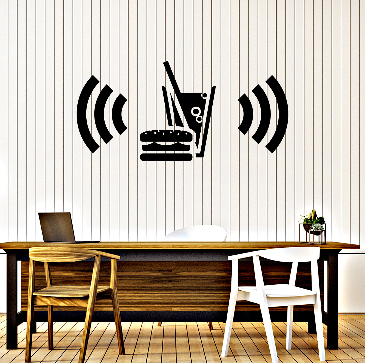 Wall Vinyl Decal Internet Cafe Fast Food Wifi Free Zone World Wide Web (n1826)