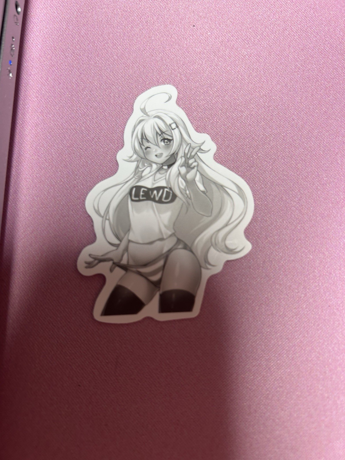 black and white waifu lewd stickers #15