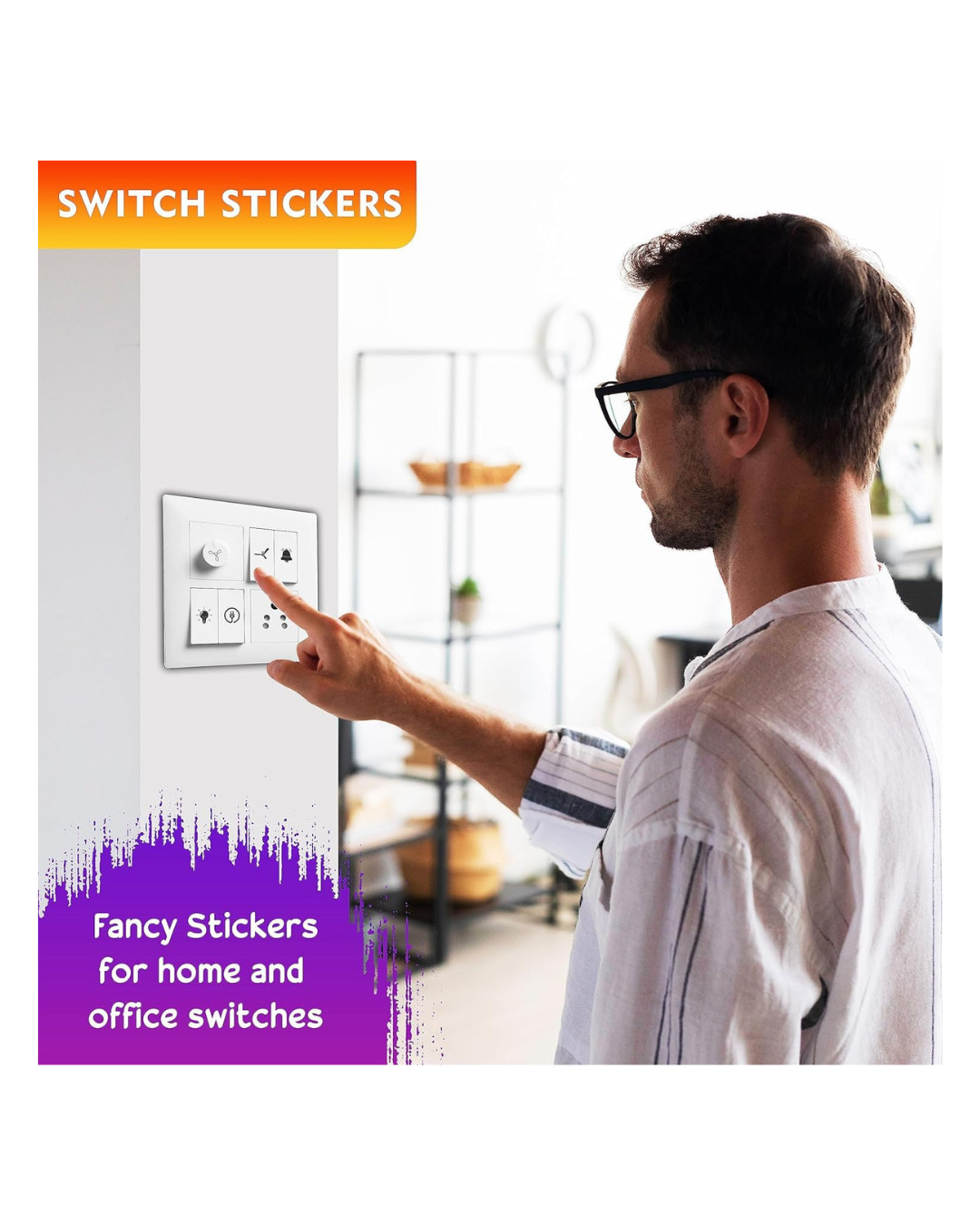 Transparent Black and White Switch Stickers for Switch Board A4 Sheets Vinyl Lab