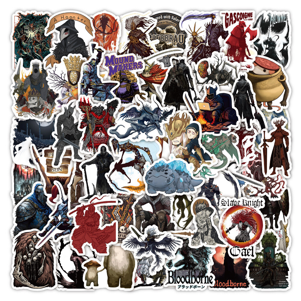 100Pcs Cartoon Dark Souls Sticker for Teens Girls Scrapbooking Water Bottles