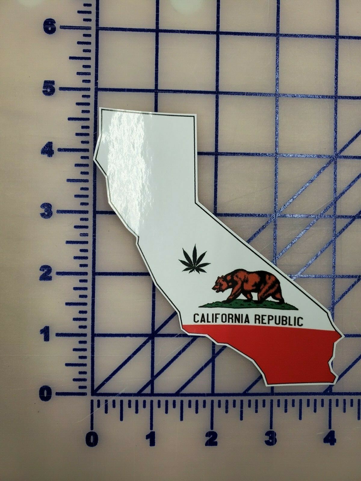 California State Flag republic Marijuana weed star CA Sticker Decal
