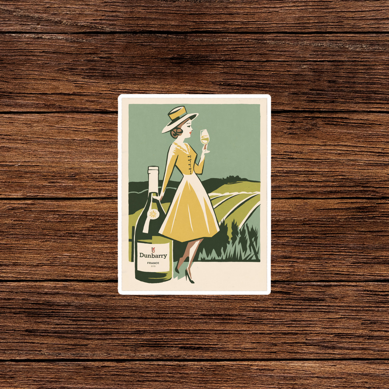 Vintage French Wine sticker Art Print – Dunbarry France 2079 #3256