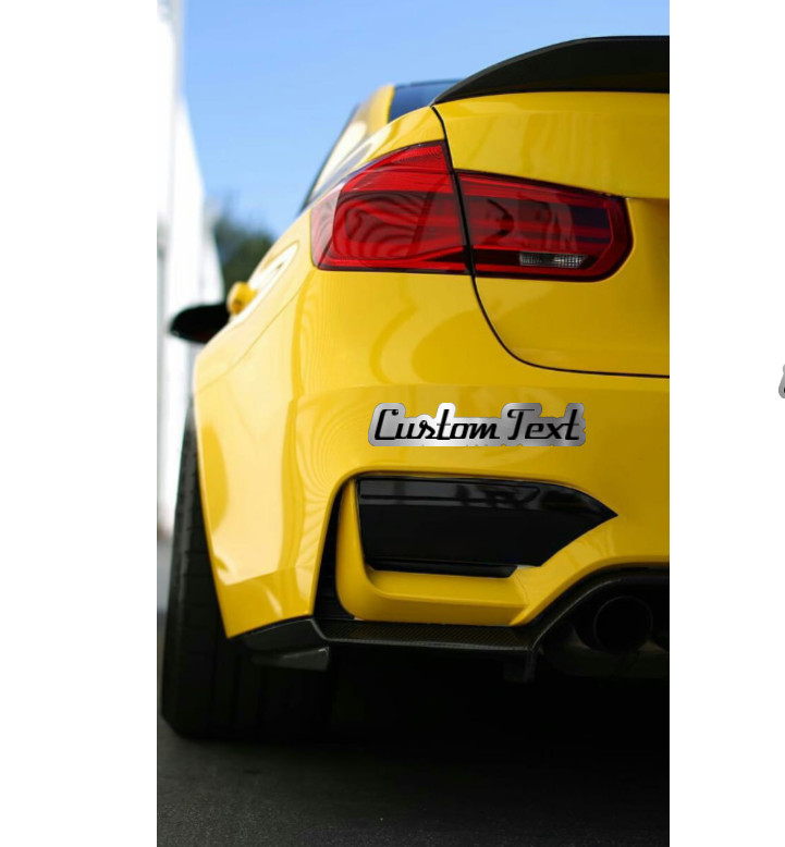 Custom Car Emblem Engraved Badge BRUSHED SILVER Custom Text Name Car accessories