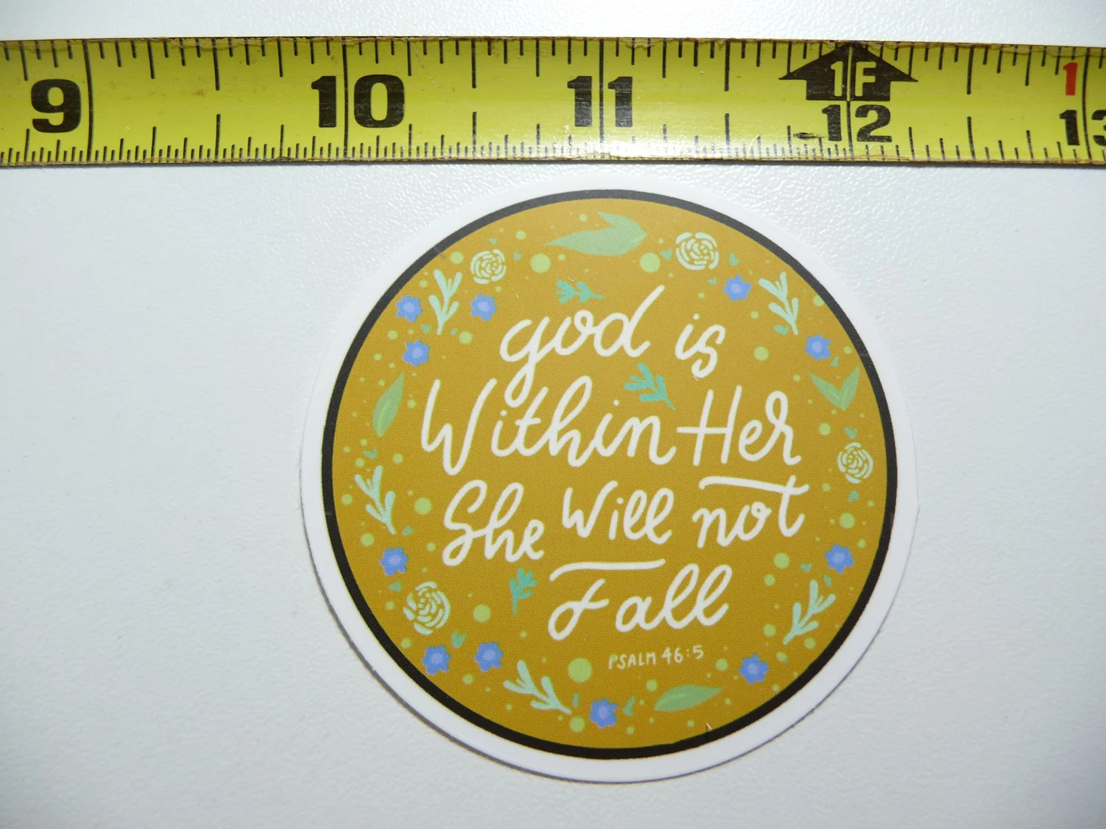RELIGIOUS SHE WILL NOT FALL BIBLE QUOTE SMALL STICKER DECAL CHURCH CHRISTIAN