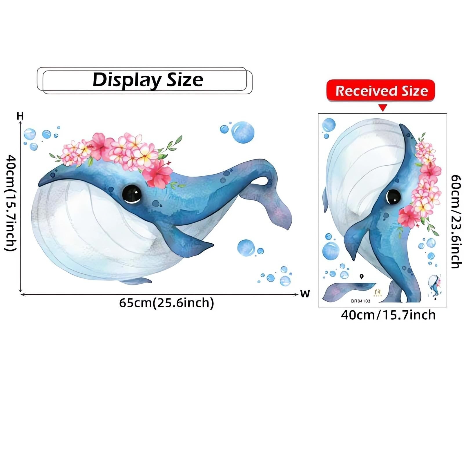 Cute Cartoon Blue Whale Wall Stickers, sacinora Sea Animal Wall Decals Remova…
