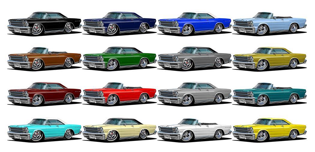 1966 Ford Galaxie 500 Hardtop No Parking Sign Wall Art Graphic Sticker