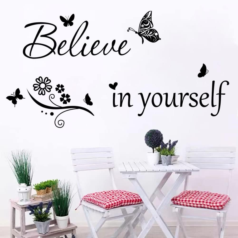 Inspirational Wall Decal Believe in Yourself Decal Wall Quote Stickers PVC Wall