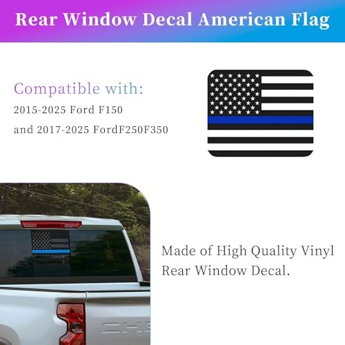 2 Pack Rear Middle Window American Flag Decal for Chevy Silverado/GMC Sierra