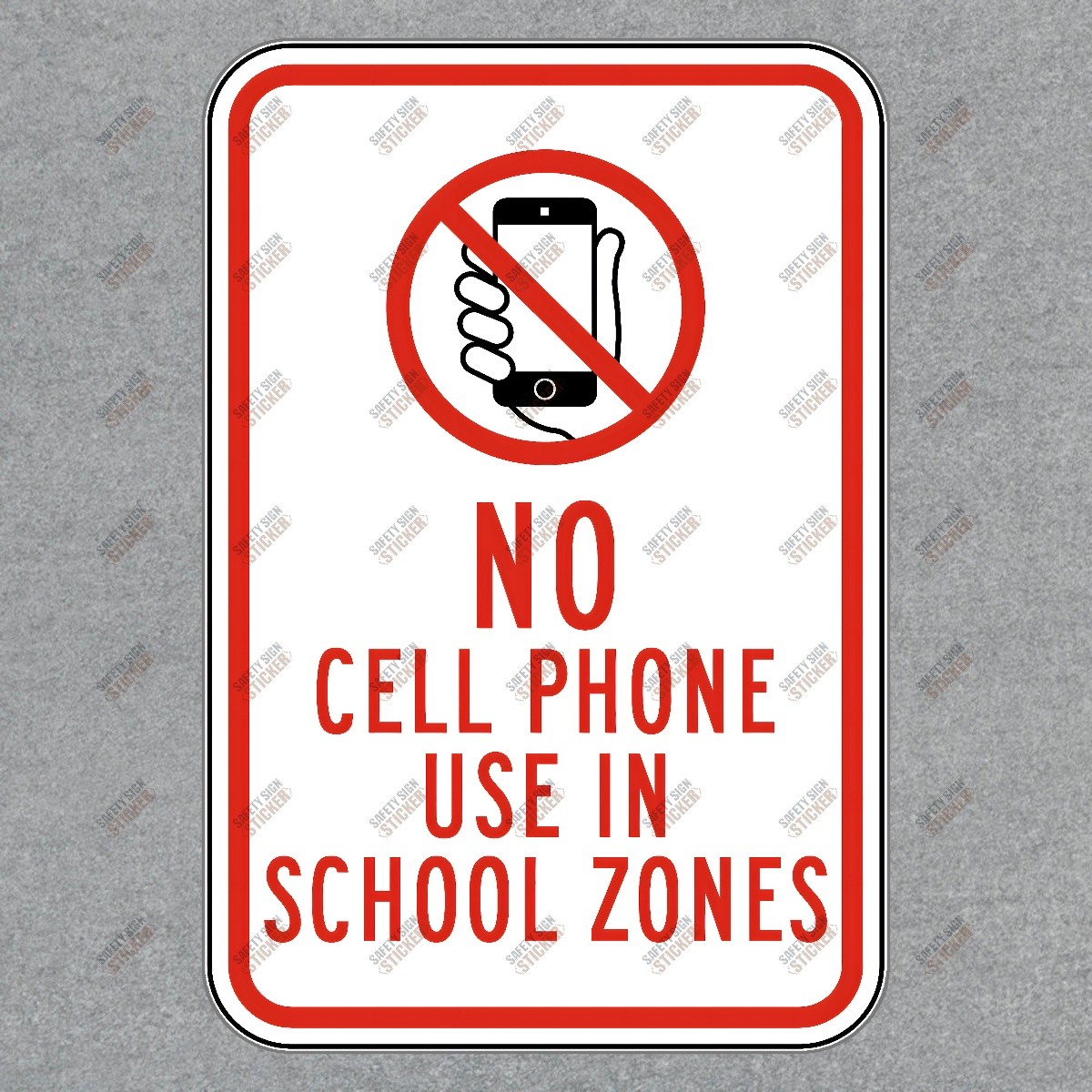 Safety First: No Cell Phone Use in School Zones Compliance Signage #992138