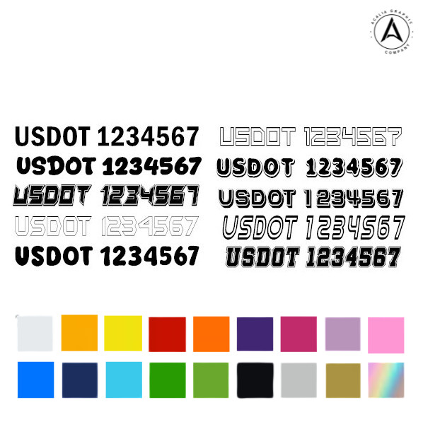 2x USDOT Vinyl Numbers Custom Stickers Decals Truck Semi US DOT Lettering van