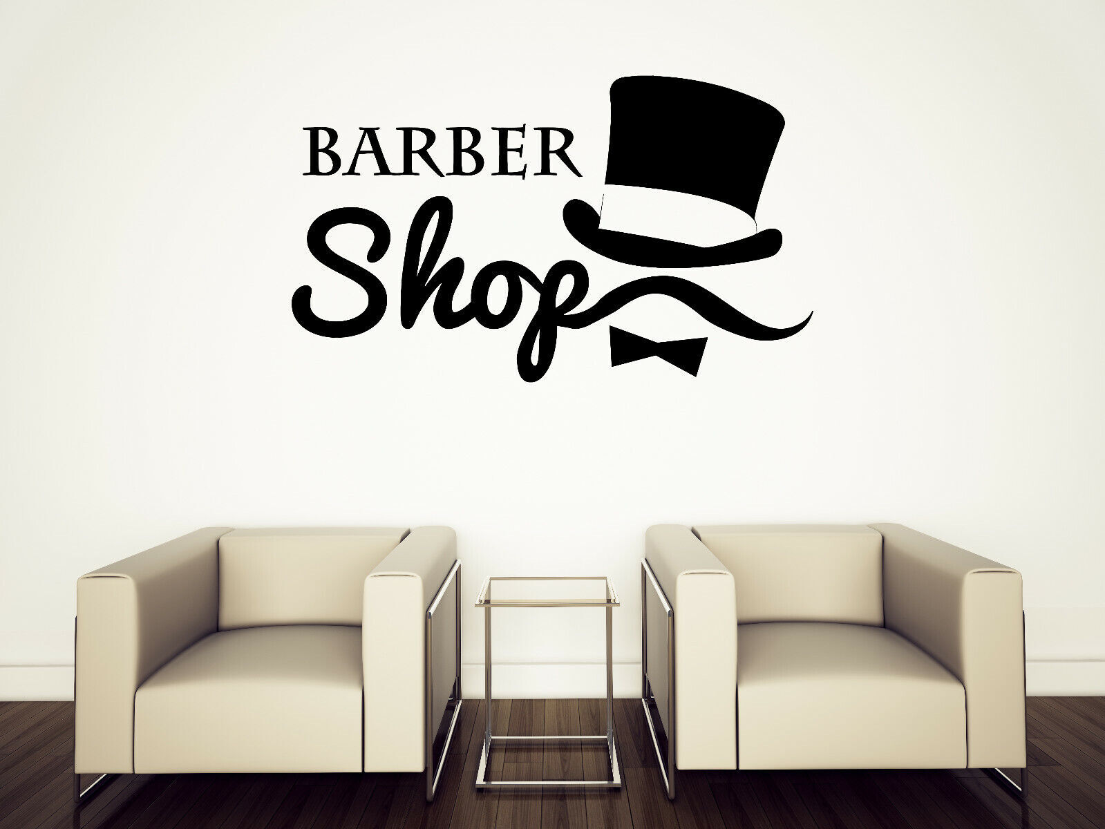 Vinyl Decal Wall Sticker Logo Barber Shop Moustache Haircut Shaves (n1564)