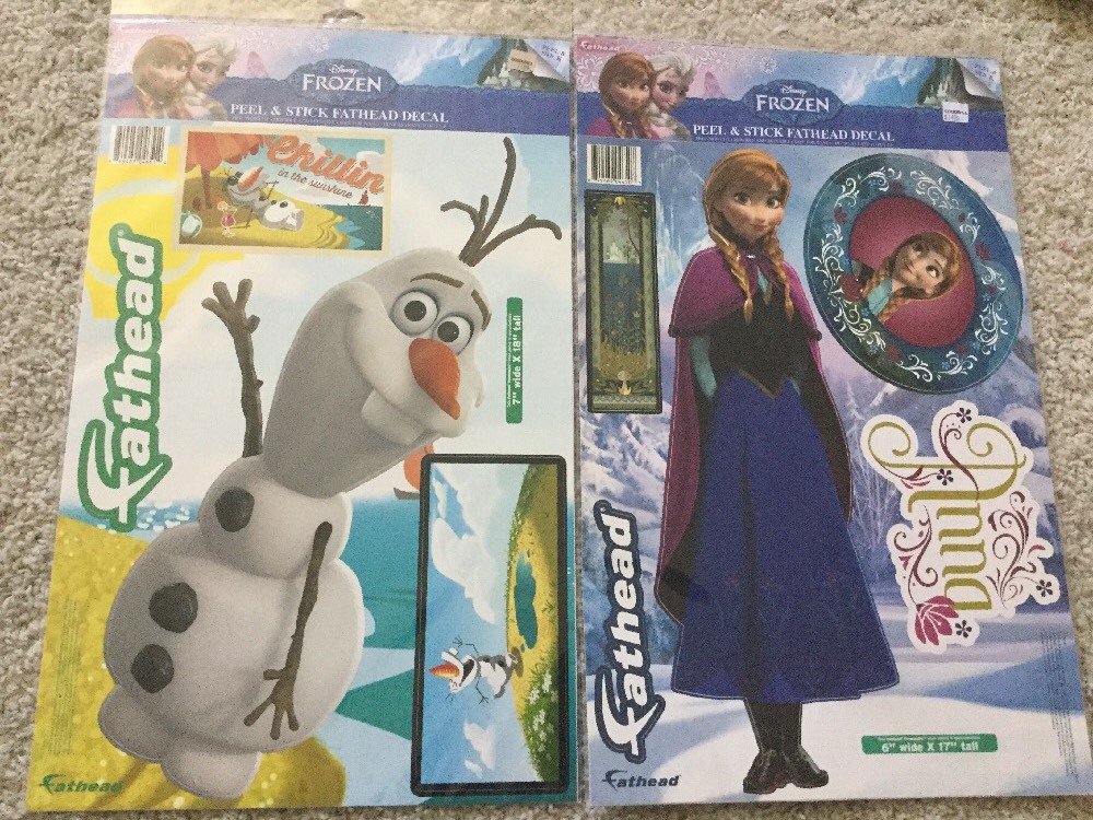 SUPER LARGE Disney Frozen Anna & Olaf Peel & Stick Fathead Decal, New Decals