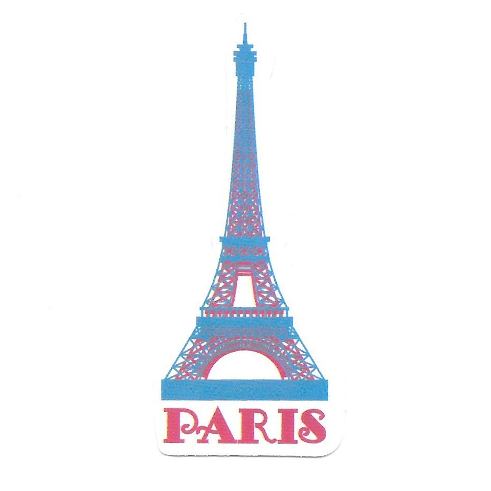 Paris France Eiffel Tower Vinyl Sticker European Travel Souvenir Pink Blue Decal