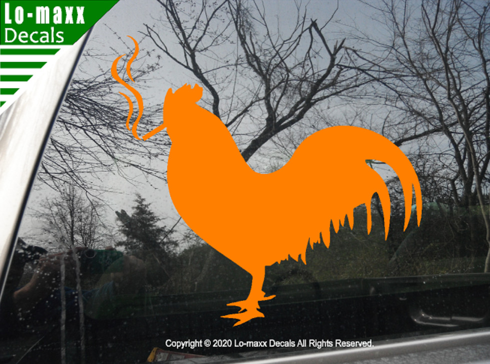Smoking Chicken Rooster Country Farm Truck Car Funny Novelty Die Cut Vinyl Decal