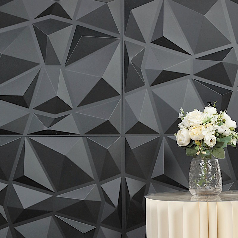 12 Square 20" x 20" Matte PVC Stick On Wall Panels 3D Diamond Design Party Event
