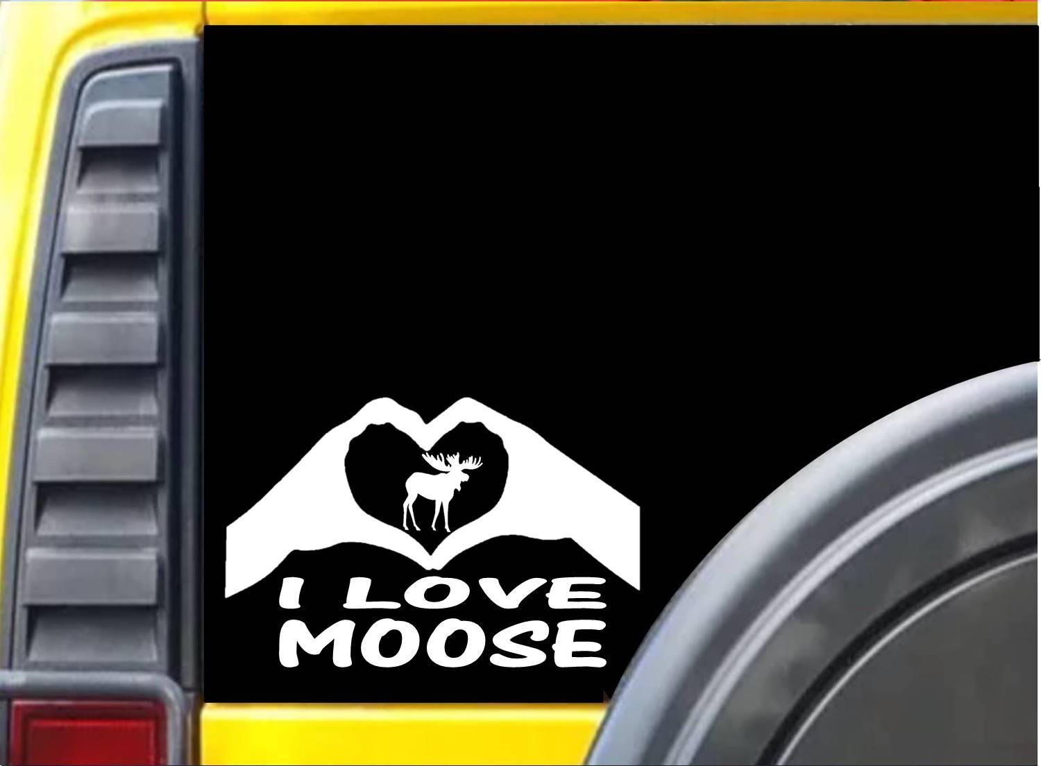 Moose Hands Heart Sticker J999 8 inch maine new england decal