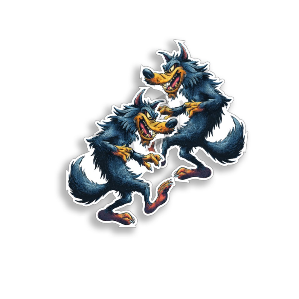 Halloween Stickers Hairy Werewolf – Indoor Outdoor Vinyl Decals – Set of 2