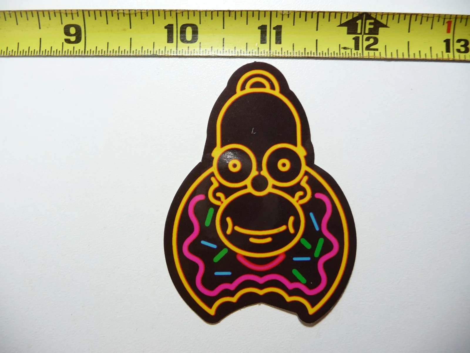 HAPPY HOMER DONUT DOUGHNUT NEON STYLE SMALL STICKER DECAL COLORFUL FUNNY