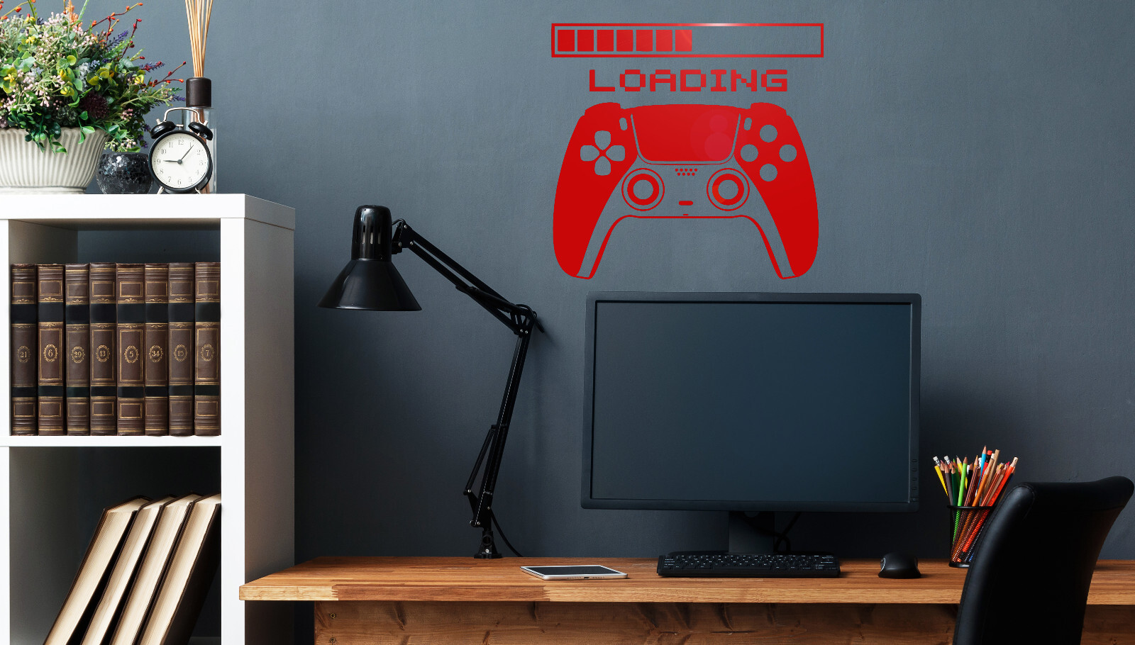 Vinyl Wall Decal Gamer Joystick Loading Gaming Room Gamepad Stickers (ig6309)
