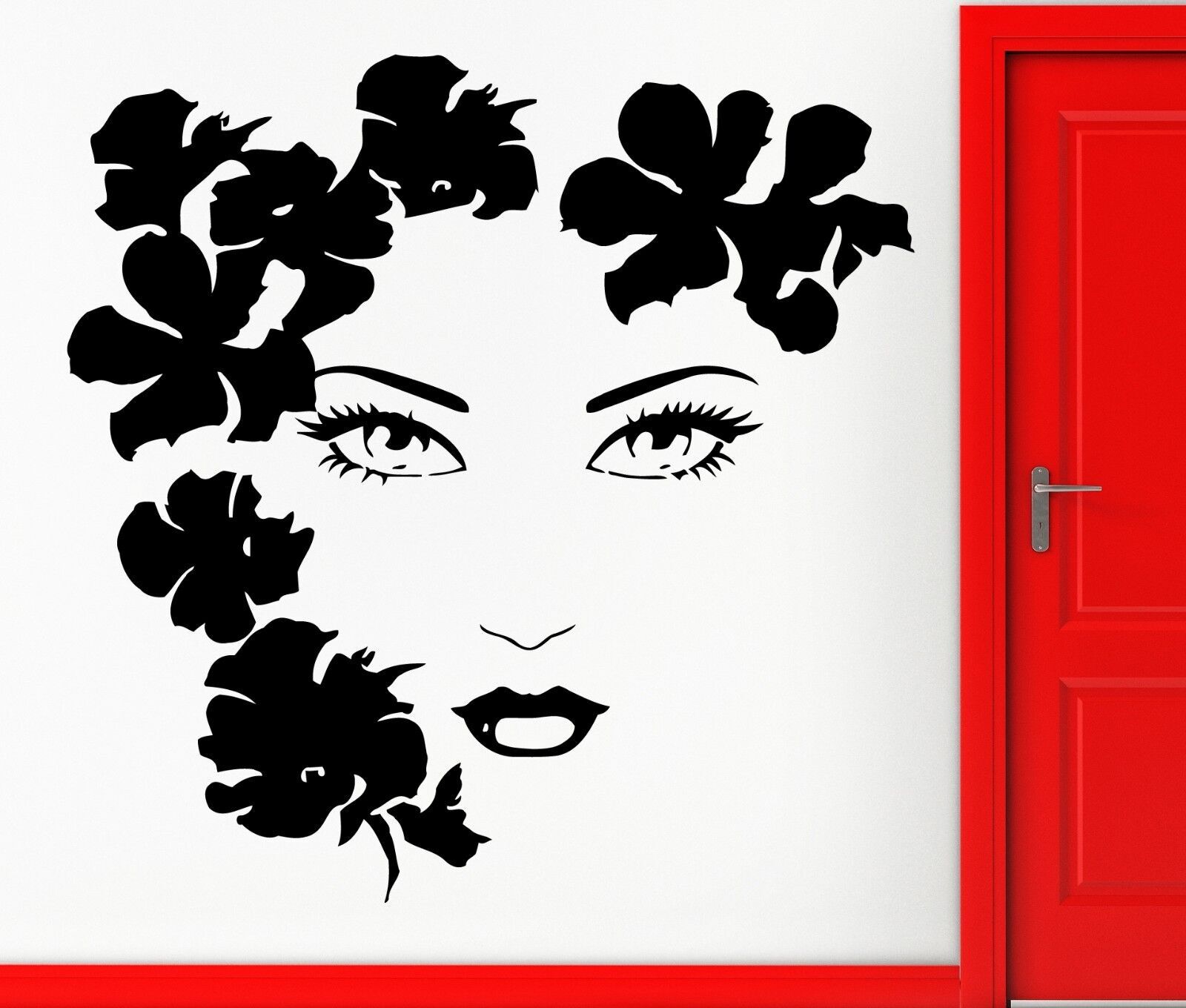Sexy Girl Face Flowers Beauty TV Music Wall Art Movies Vinyl Decal Sticker M617