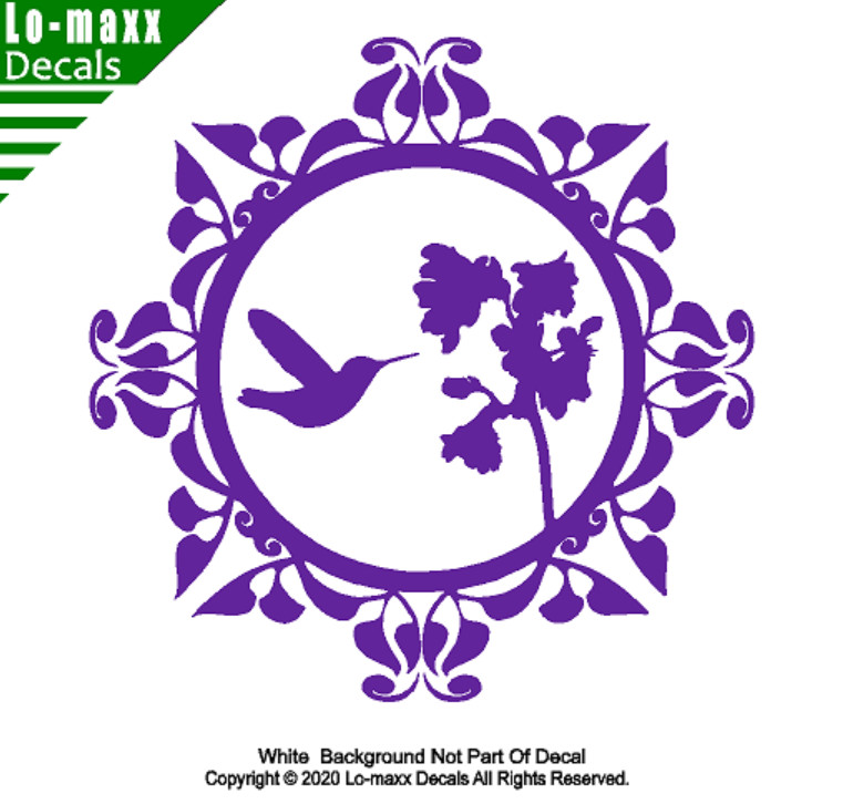 Hummingbird & Floral Art Nature Lover Beautiful High Quality Die Cut Vinyl Decal