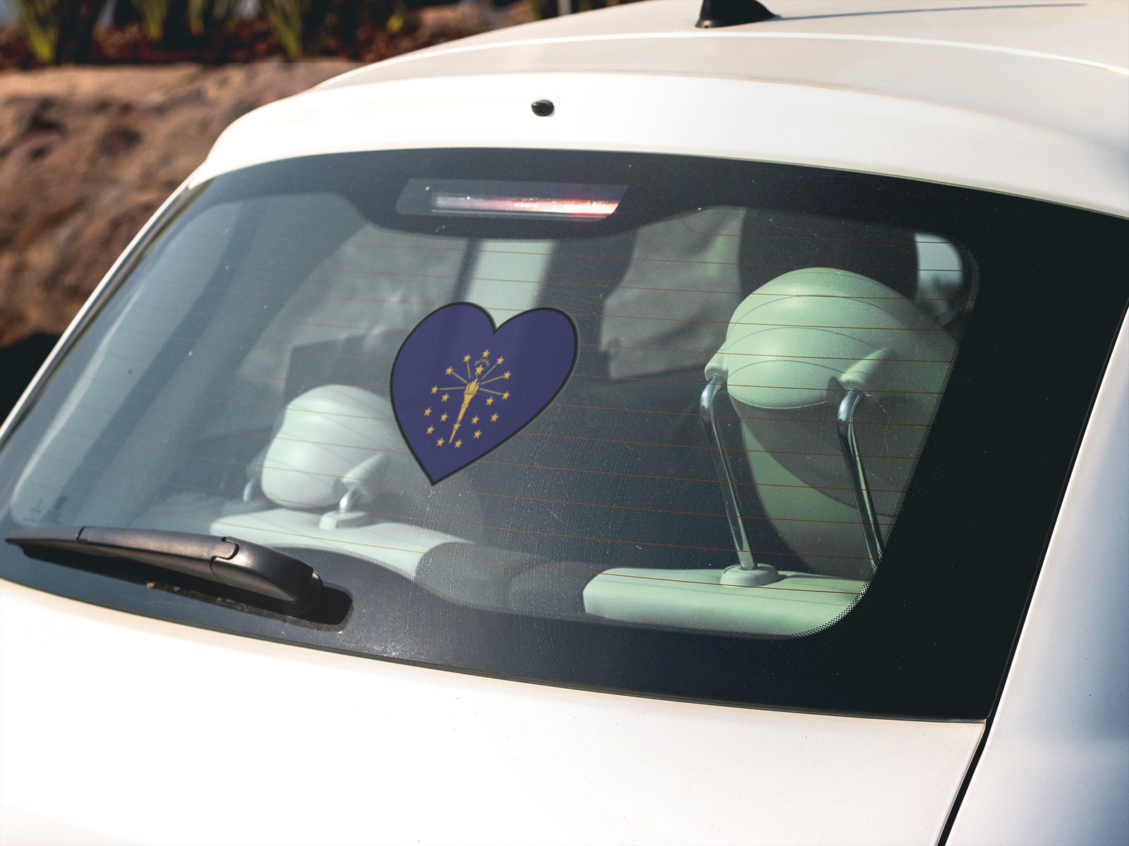 State of Indiana Flag Heart Sticker Decal USA Indiana State