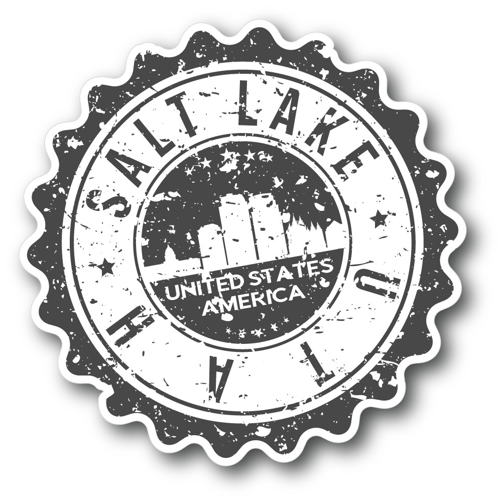 Salt Lake City Utah USA State Vintage Grunge Vinyl Sticker Decal