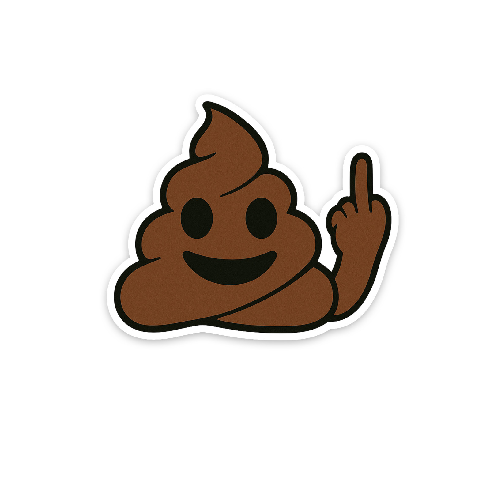 Poop Emoji Middle Finger Sticker 4 inch Vinyl Decal Bumper sticker Car Truck Van