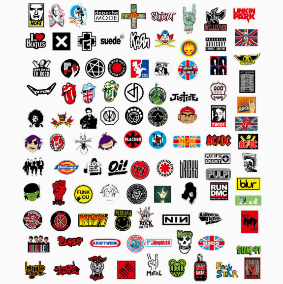 US 100PCS Rock Band Stickers Lot Punk Music Heavy Metal Bands Sticker Decal