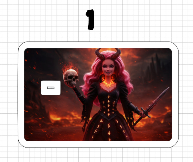 Barbie Demon Credit Debit Card Skin Stickers Goth Emo Tattoo Doll ATM Evil Devil