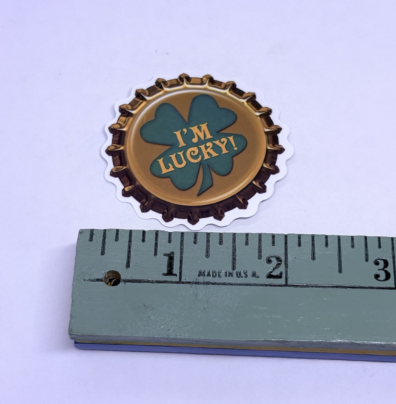 “I’m Lucky” Bottle Cap Sticker Decal Vinyl Cool Art Souvenir Journal Wall Tc6