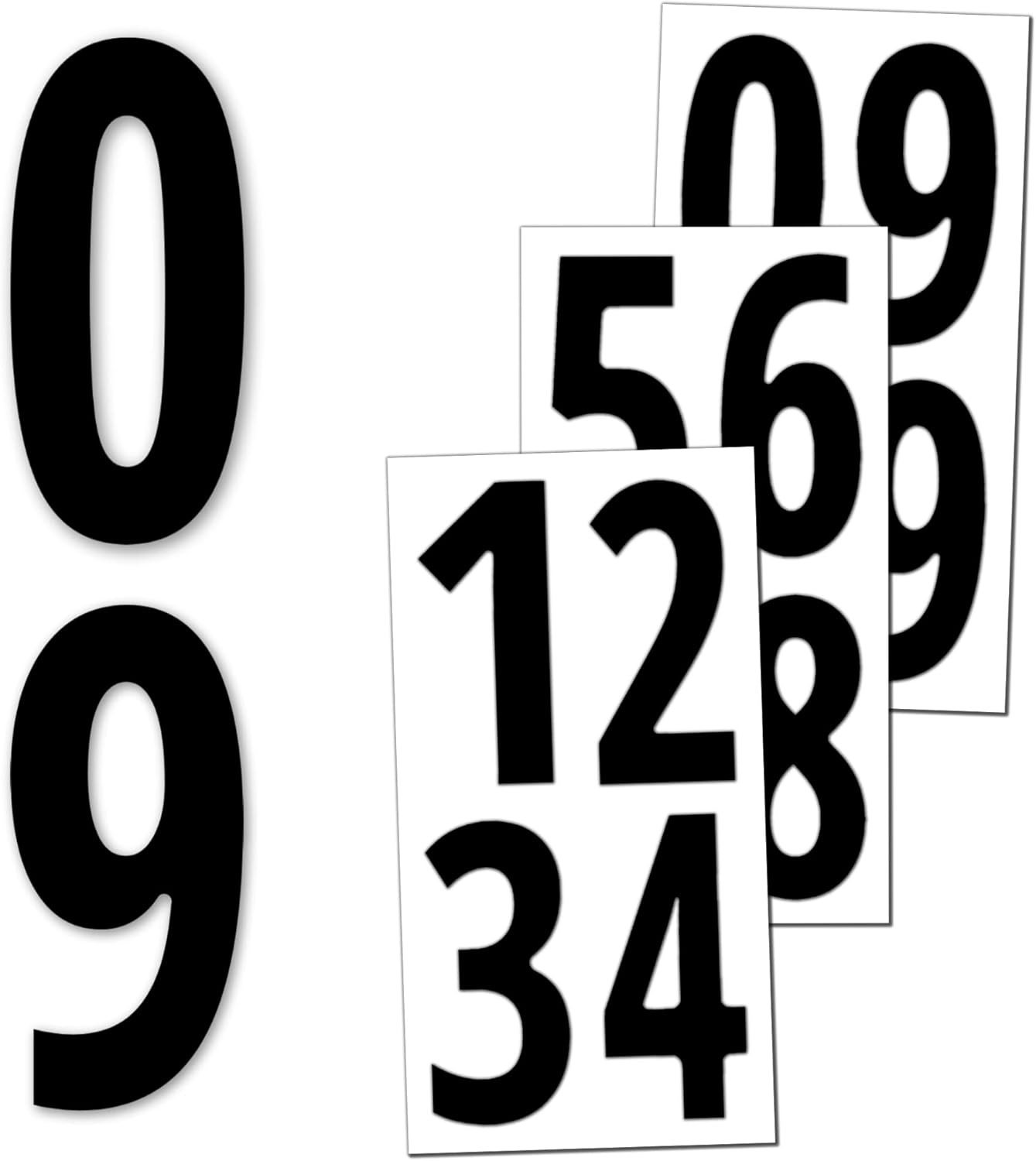 40 Pieces, 6" – Number Stickers, Waterproof Vinyl Stick on Numbers – Black