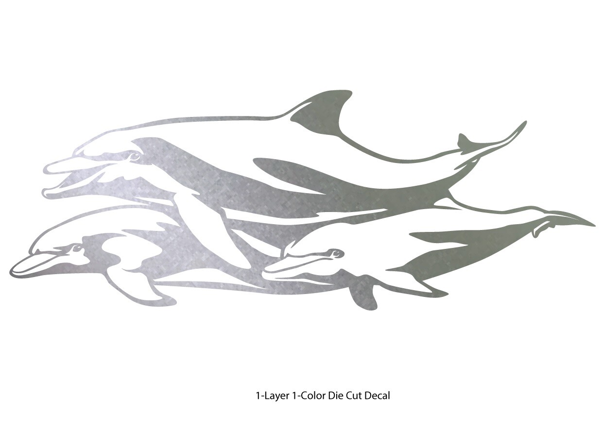 Sea Life – Dolphins 2 – Diver Car Truck Bumper Die Cut Decal Sticker