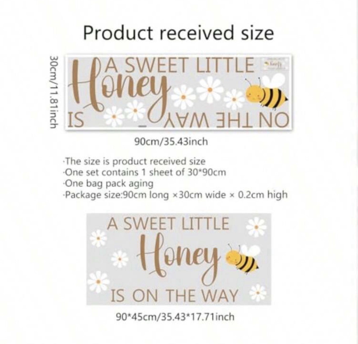 A Little Honey is on The Way Wall Decal,Bee Them Welcome Baby Shower Decor,Ge…