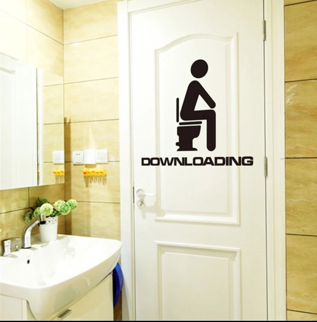 DOWNLOADING Toilet vinyl removeable decal sticker bathroom