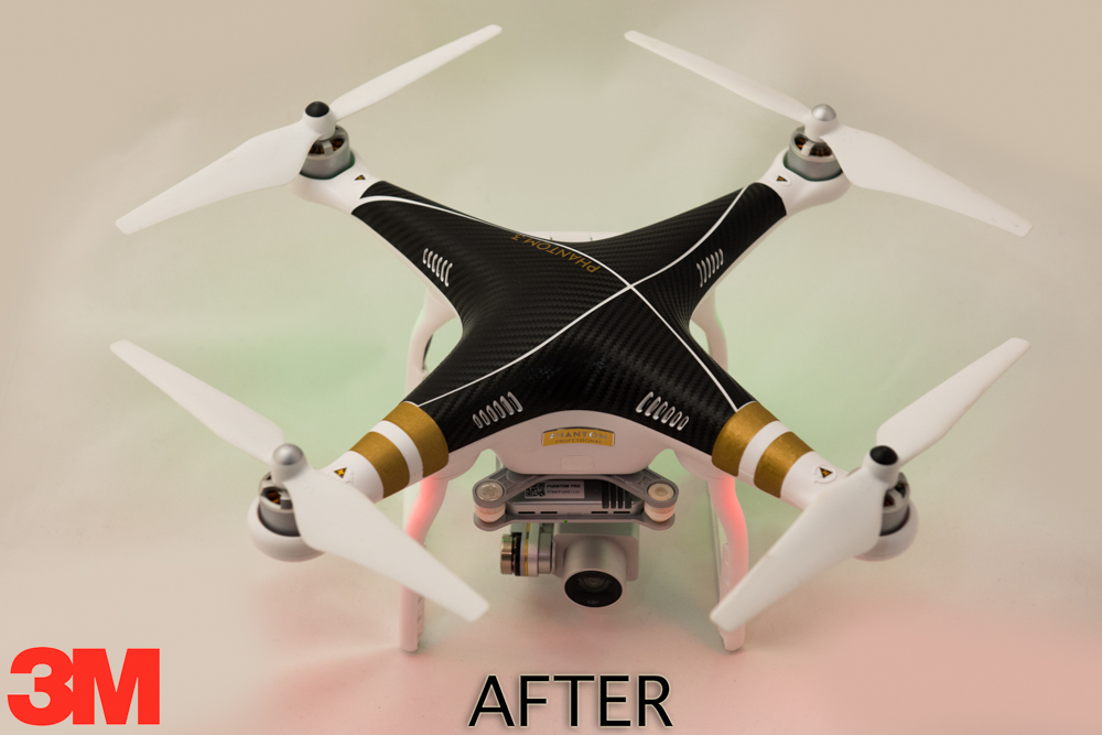 DJI Phantom 4 / 3 / 2 Professional Wrap Decal Skin Carbon Fiber 3M Scotchprint
