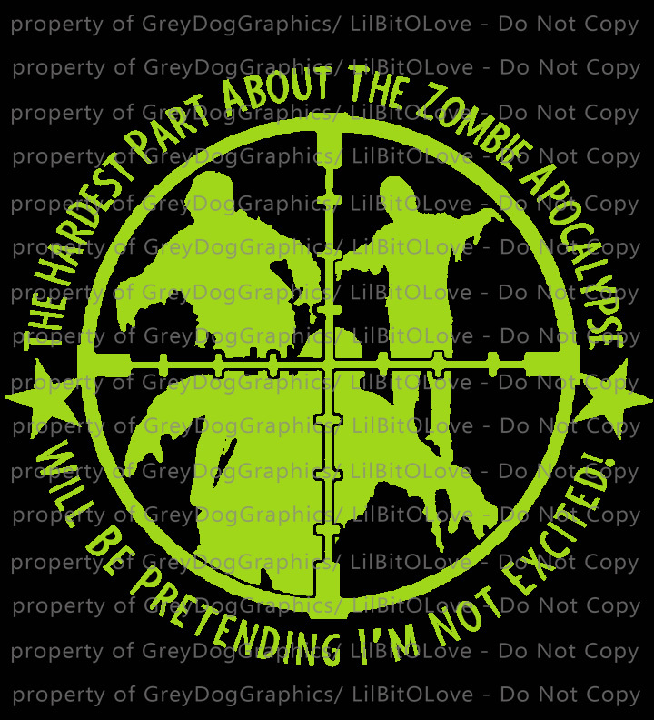 The Hardest Part about the Zombie Apocalypse Vinyl Decal Sticker with Target