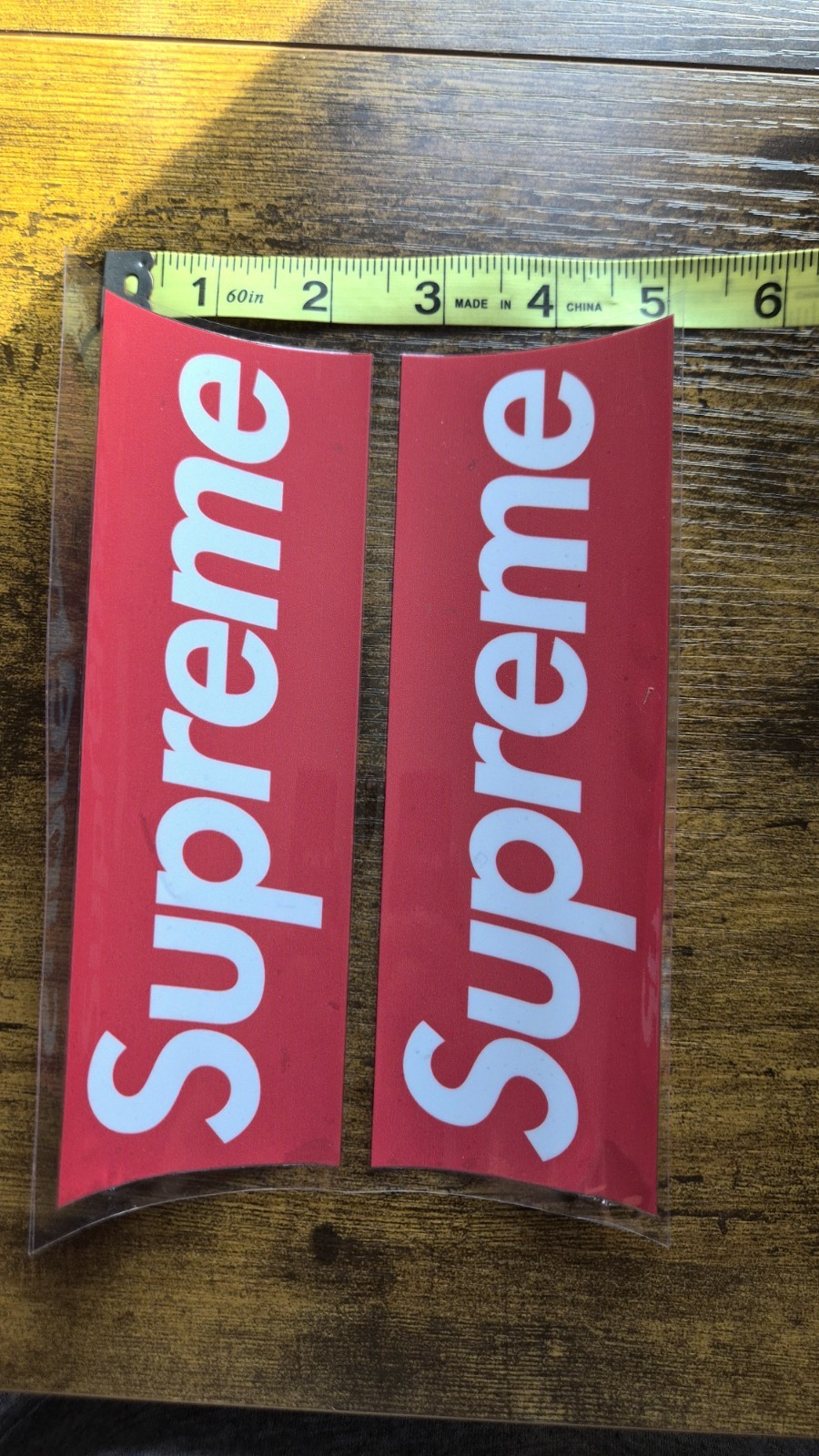 2pc Supreme Red Box Logo 100% Authentic High Quality UV DTF Raised Decal Sticker