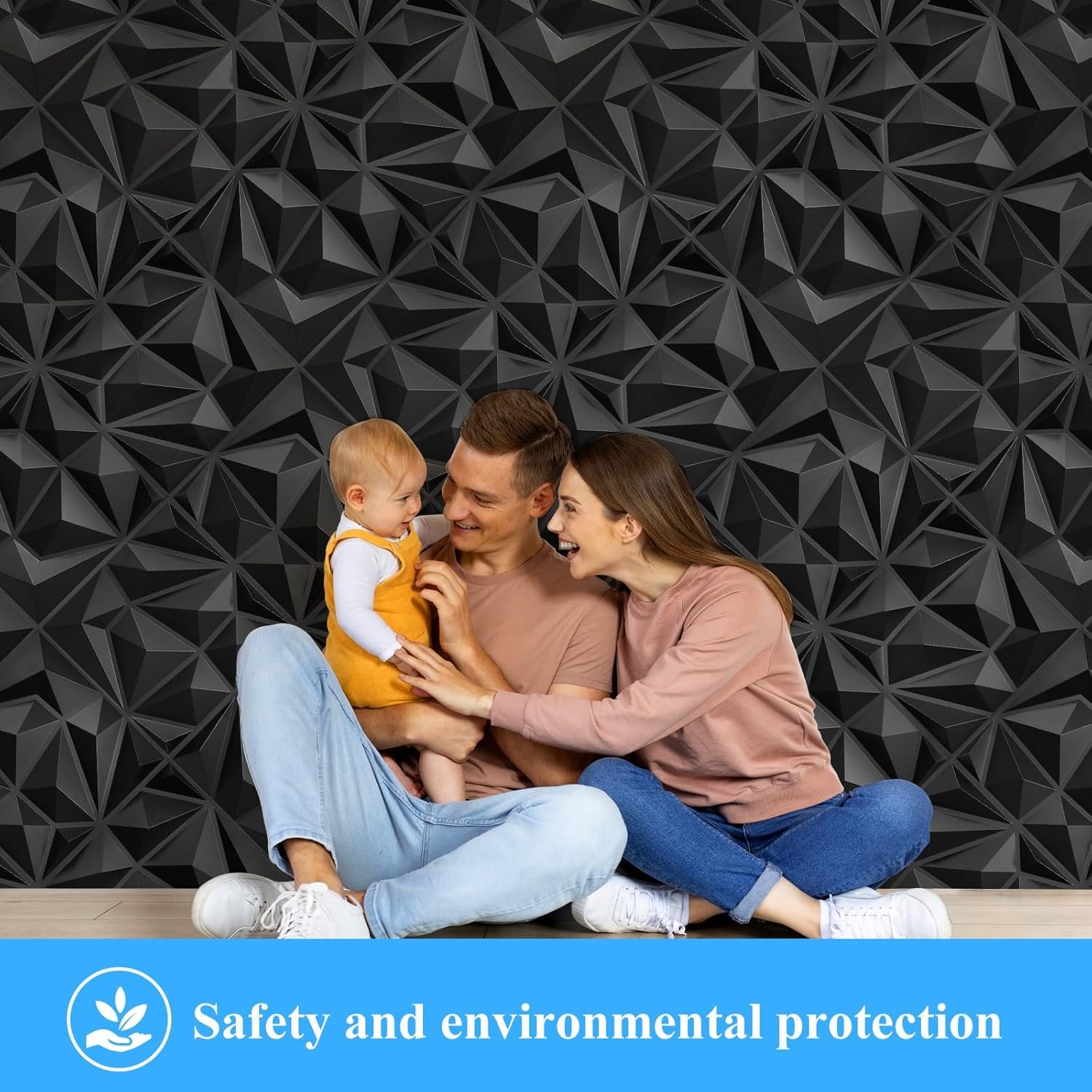 33 Pack Decorative 3D Wall Panels Interior Wall Decor,12"x12" Black Diamond