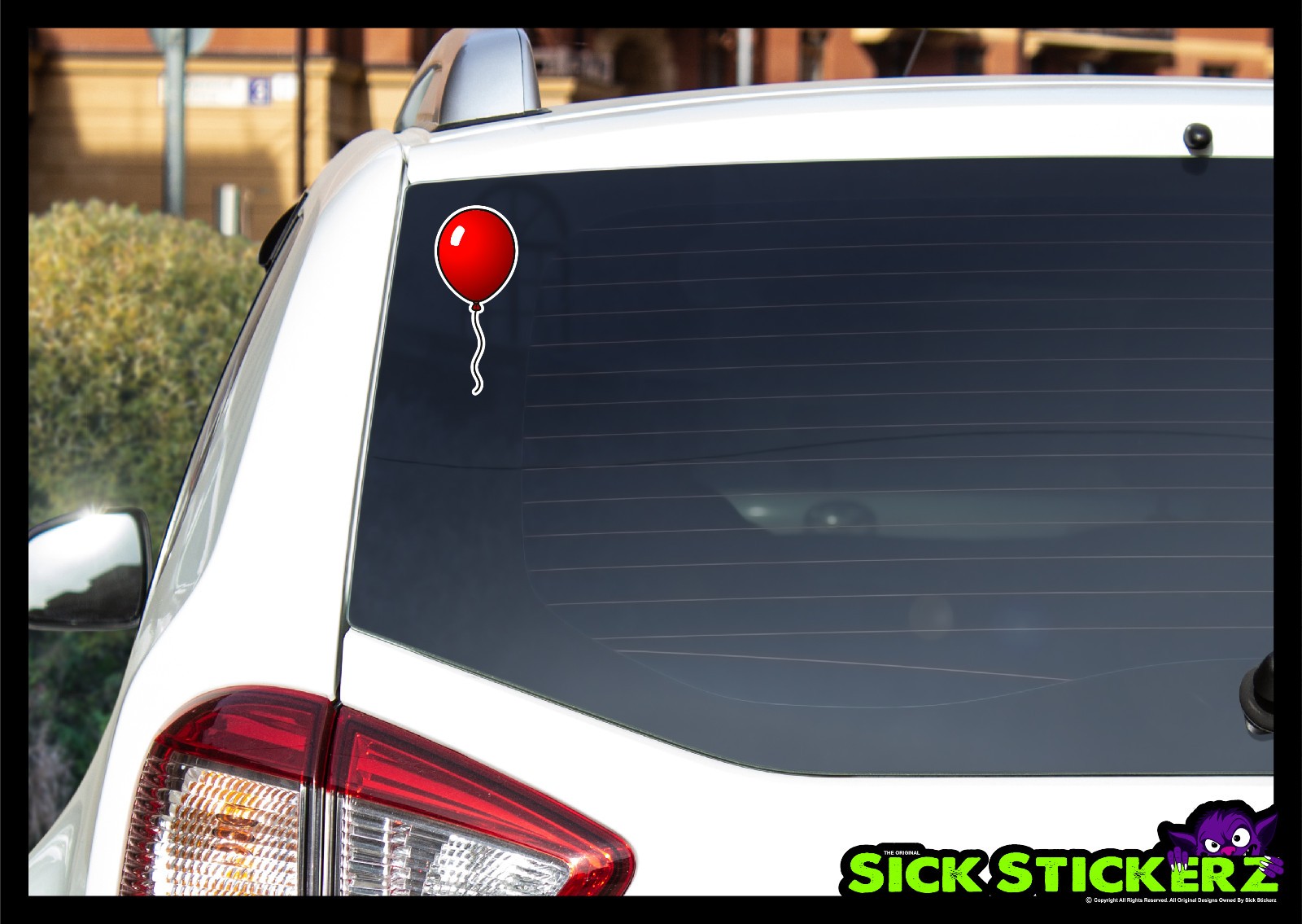 Red Balloon Sticker Decal Car Truck Window Funny Prank Evil