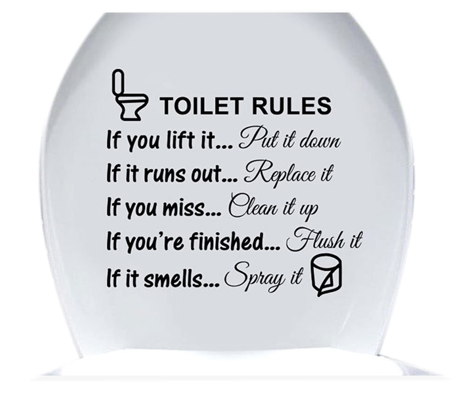 Bestjybt DIY Removable Toilet Rules Wall Quotes Stickers Washroom Bathroom De…