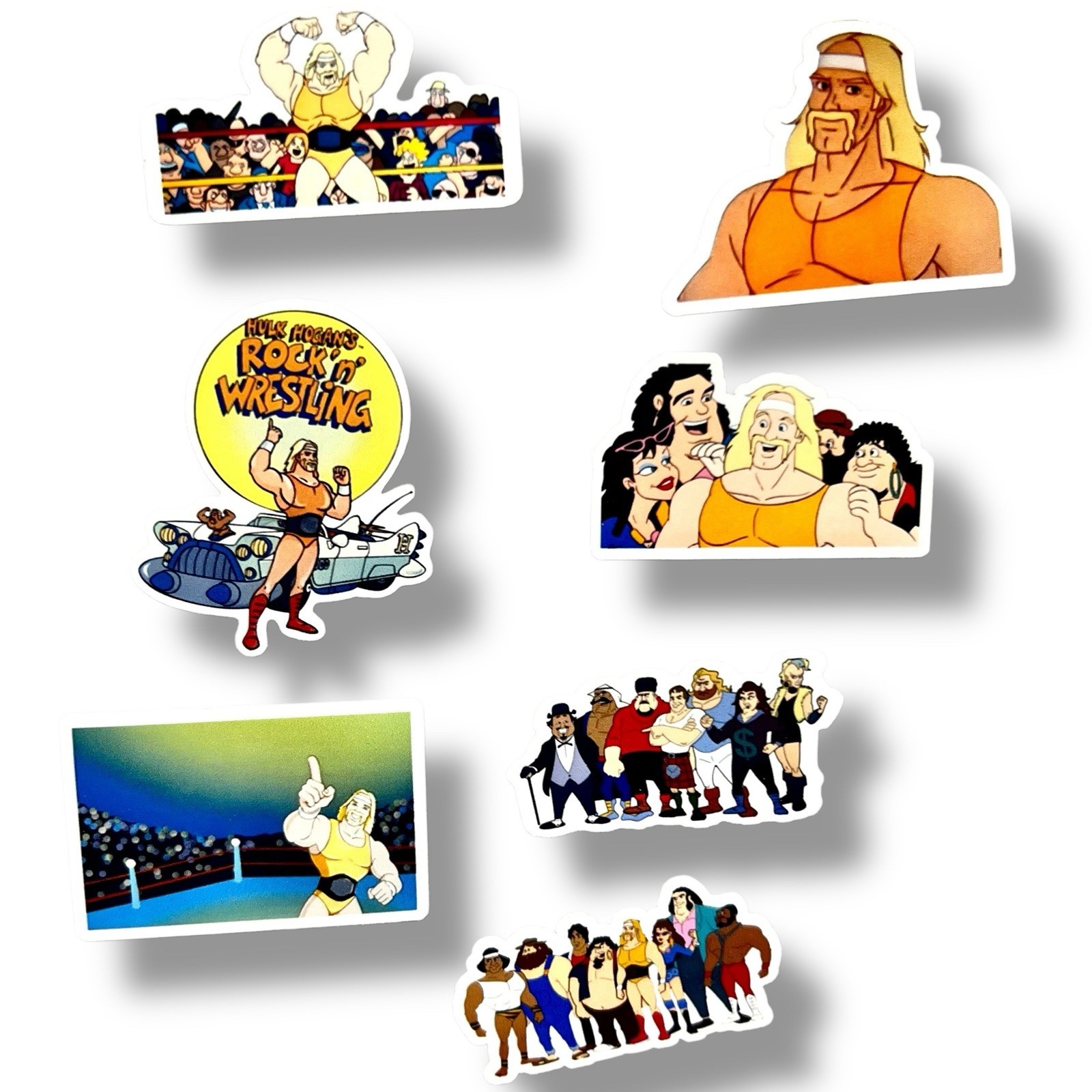 Hulk Hogan's Rock 'n' Wrestling Saturday Morning Cartoon Matte Sticker 5 pack