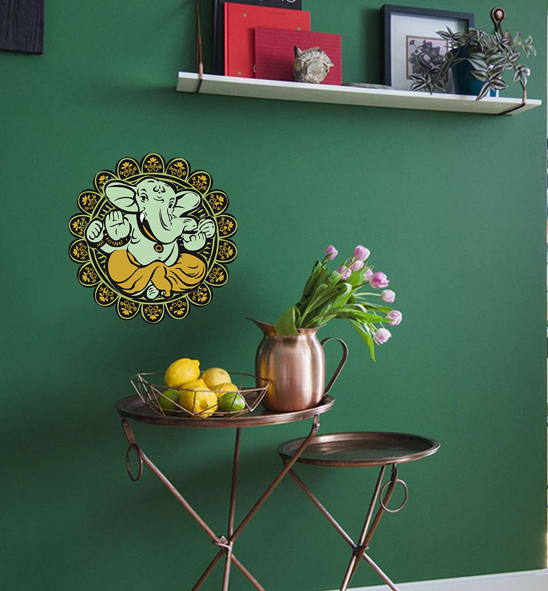 Ganesha Wall Decals Sticker, Hindu God Ganesha Decor, Mandala Vinyl Decal