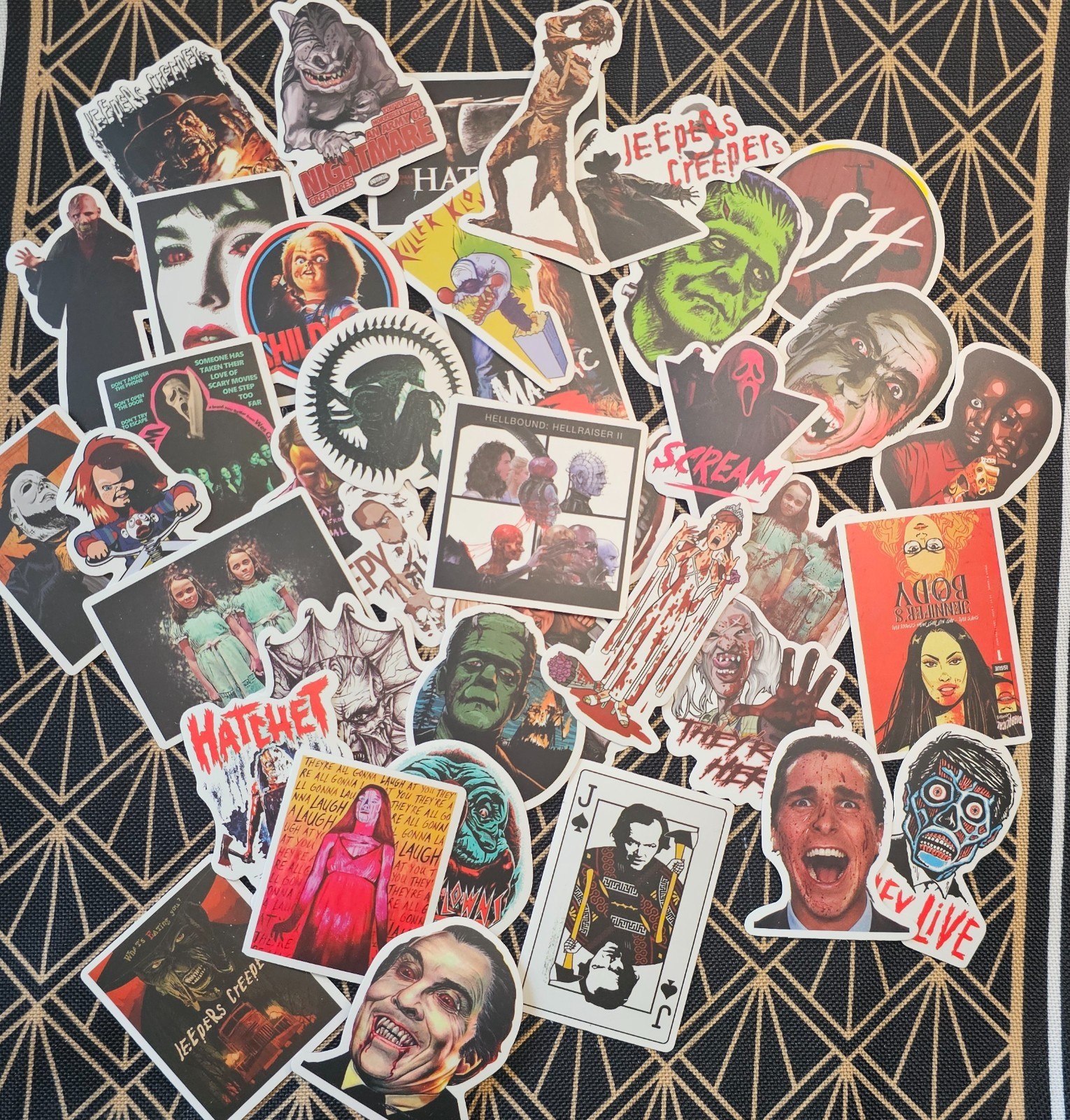 Horror Movie Mystery Stickers 5 pc – Halloween Scary Vinyl Random Killer Lot