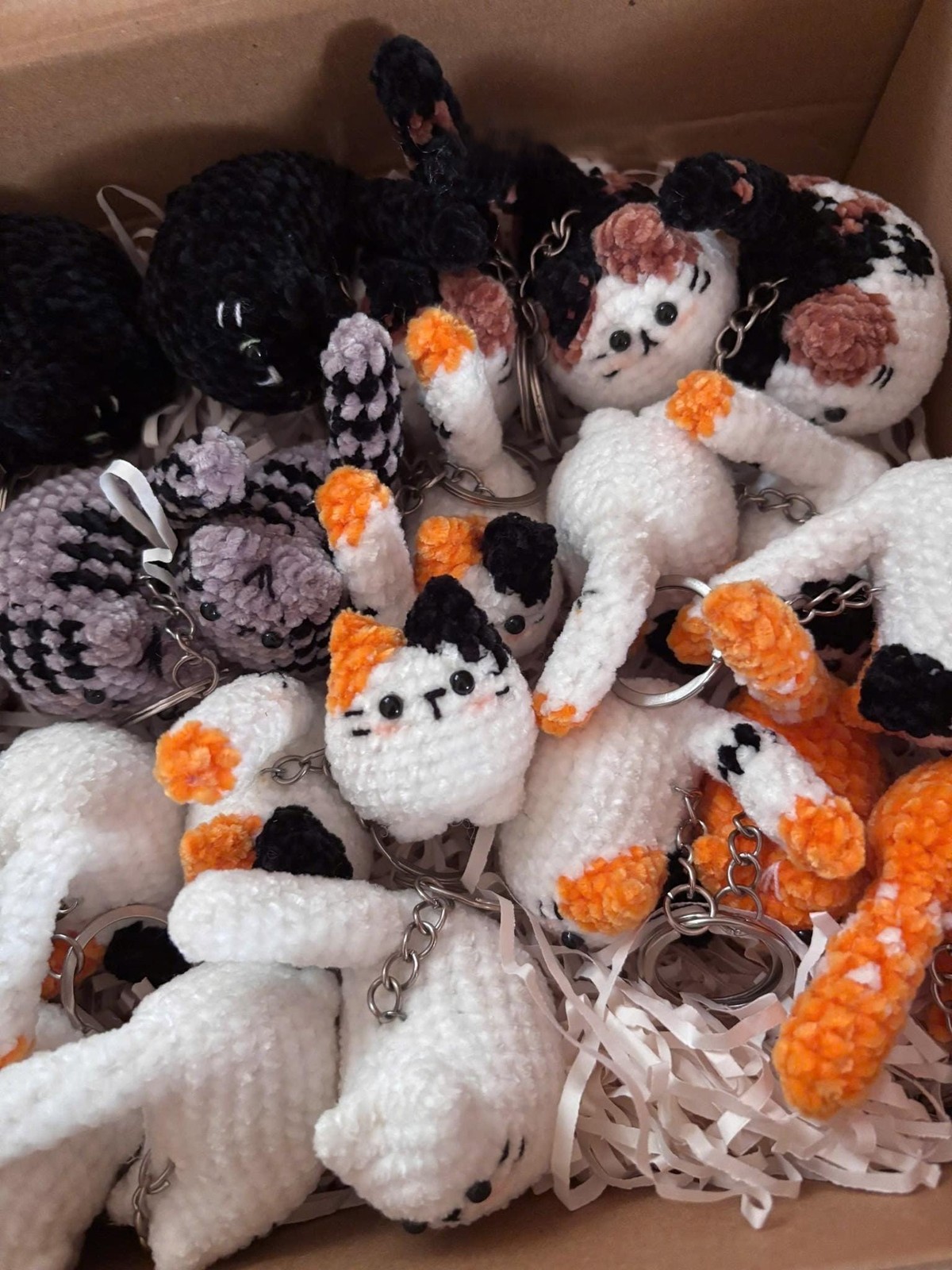 Crochet Cat Keychain, Cute Amigurumi Cat Bag Charm, Handmade Gift