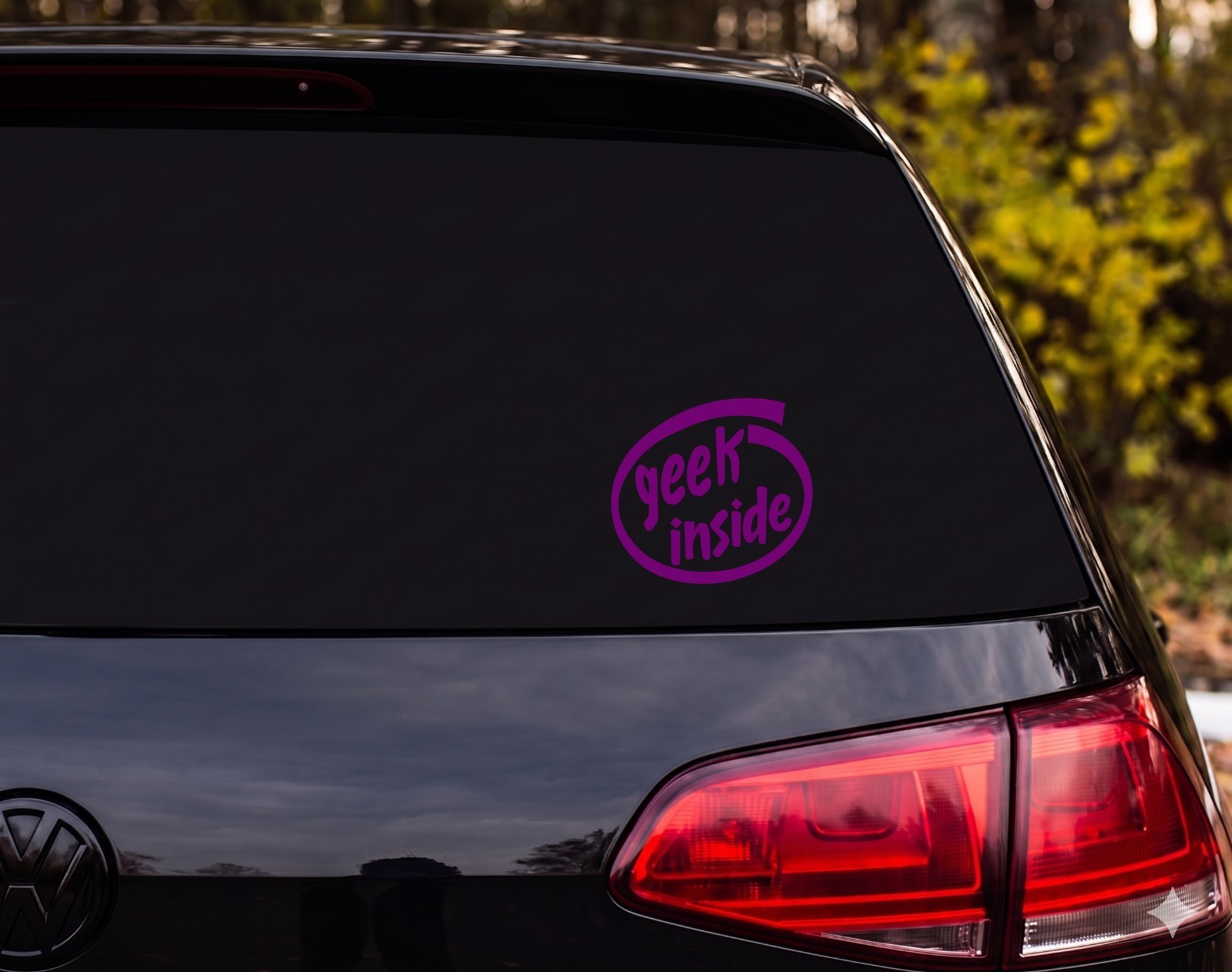 Geek Inside Oval Funny Die Cut Vinyl Decal Laptop Window | Gamer Gift