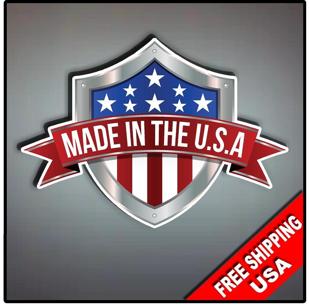 Patriotic Made in USA 4" x 3" Helmet Vinyl Decal Sticker Wall Locker Laptop Car