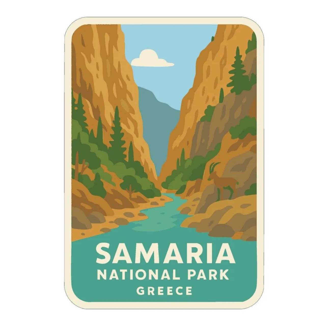 Samaria Greece Iron On Heat Transfer Vinyl HTV Die-Cut World National Parks